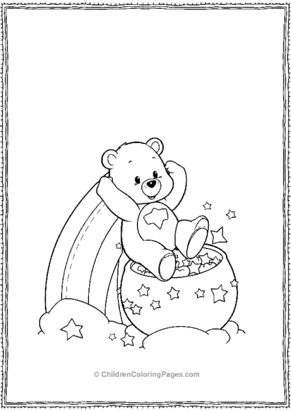 Care Bear In A Pot Of Stars Free PDF Printable