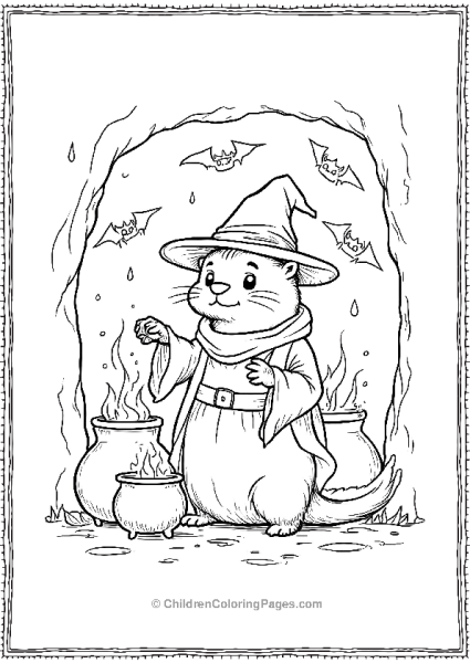 Cartoon Otter Dressed As A Wizard Free PDF Printable