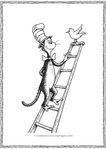 Cat In The Hat Climbing A Laddar Free PDF Printable