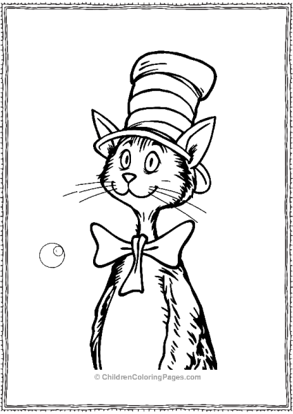 Cat In The Hat Coloring Outline Free PDF Printable