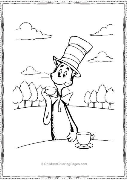 Cat In The Hat Drinking Tea Free PDF Printable