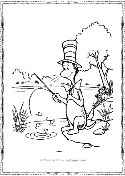 Cat In The Hat Fishing By The River Free PDF Printable