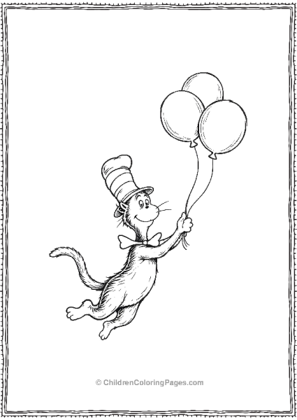 Cat In The Hat Flying In The Sky Free PDF Printable