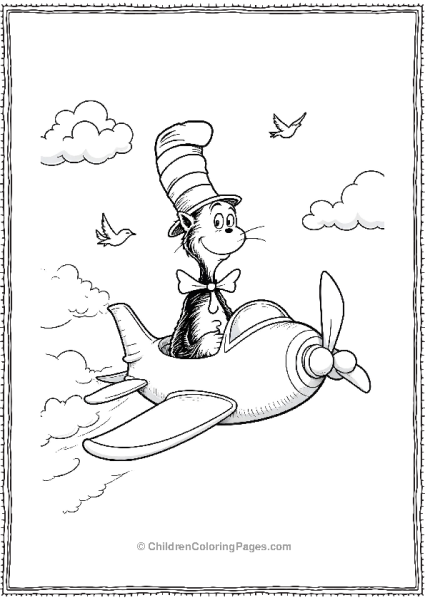 Cat In The Hat In An Aeroplane Free PDF Printable