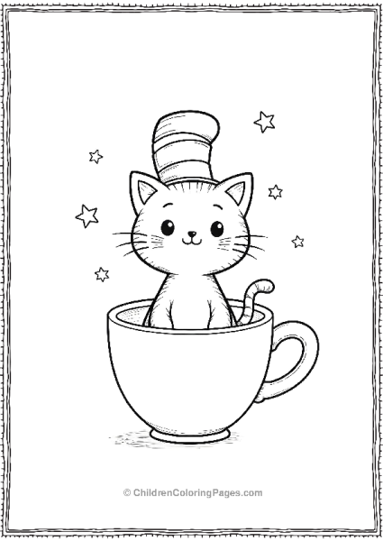 Cat In The Hat Inside A Teacup Free PDF Printable