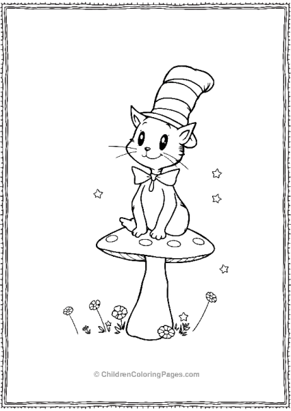 Cat In The Hat On A Toadstool Free PDF Printable