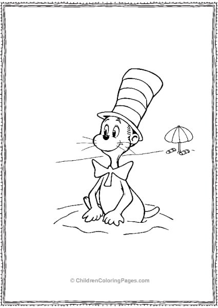 Cat In The Hat Playing In Sand Free PDF Printable