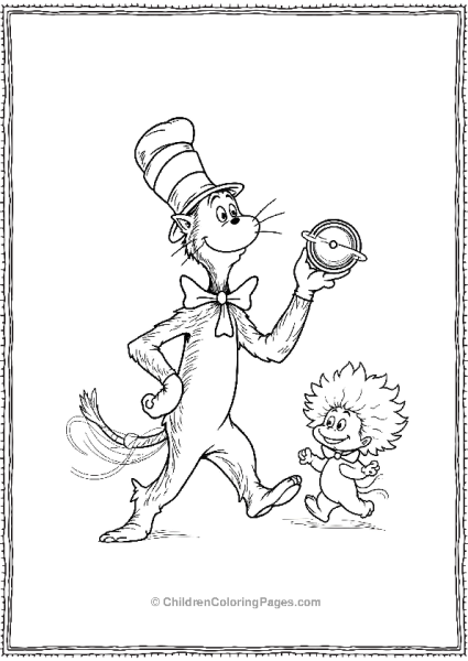 Cat In The Hat Playing With Yoyo Free PDF Printable