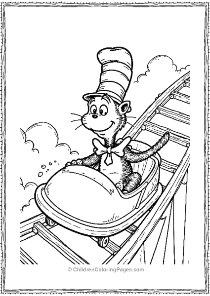 Cat In The Hat Riding A Rollercoaster Free PDF Printable