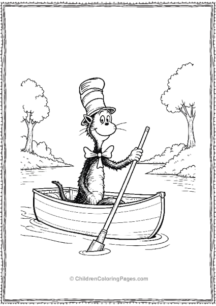 Cat In The Hat Rowing A Small Boat Free PDF Printable