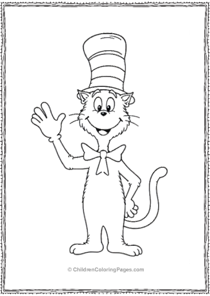 Cat In The Hat Smilling And Waving Free PDF Printable