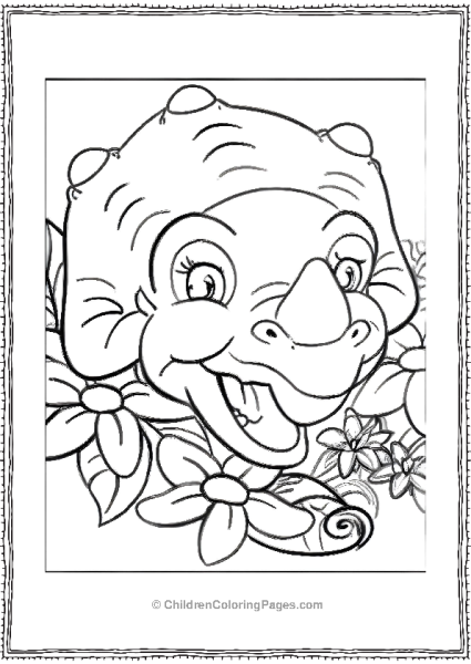 Cera Smilling Hiding In The Flowers Free PDF Printable