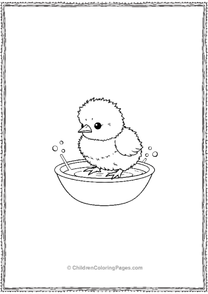 Chick Taking Bath Free PDF Printable