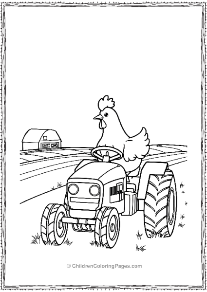 Chicken Driving A Tractor Free PDF Printable