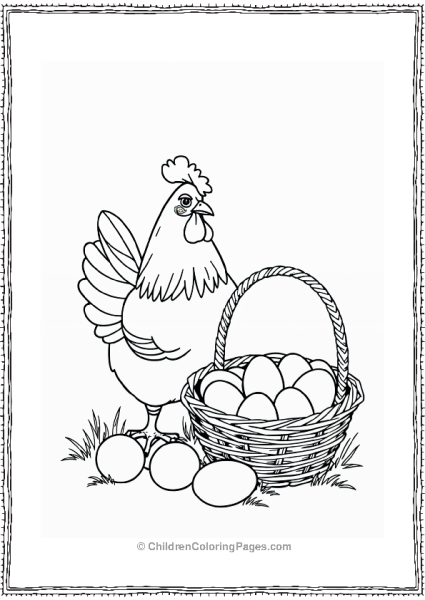 Chicken Gathering Eggs Free PDF Printable