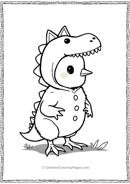 Chicken In A Dinosaur Costume Free PDF Printable