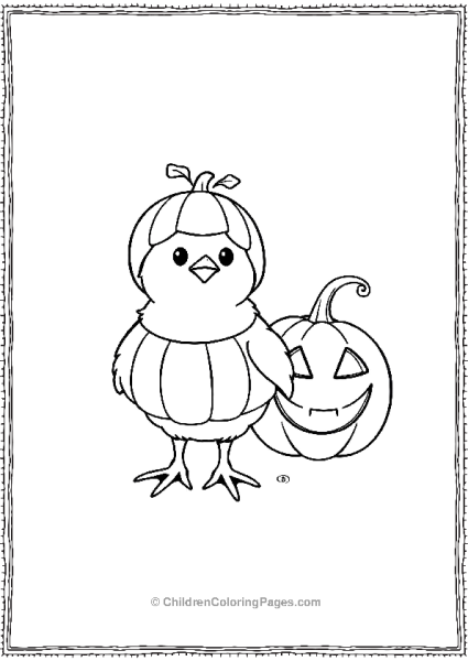 Chicken In Pumpkin Costume Free PDF Printable