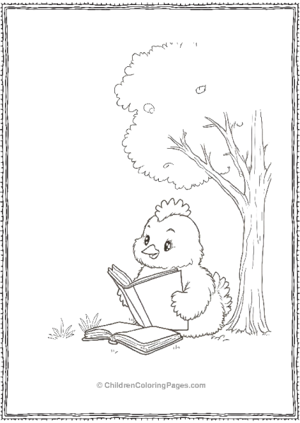 Chicken Reading Under A Tree Free PDF Printable