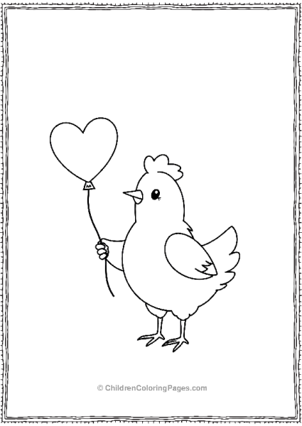 Chicken With Balloons Free PDF Printable