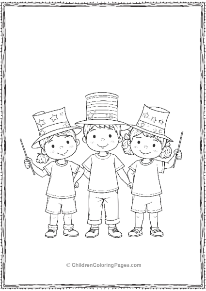 Children Wearing Flag Hats Free PDF Printable