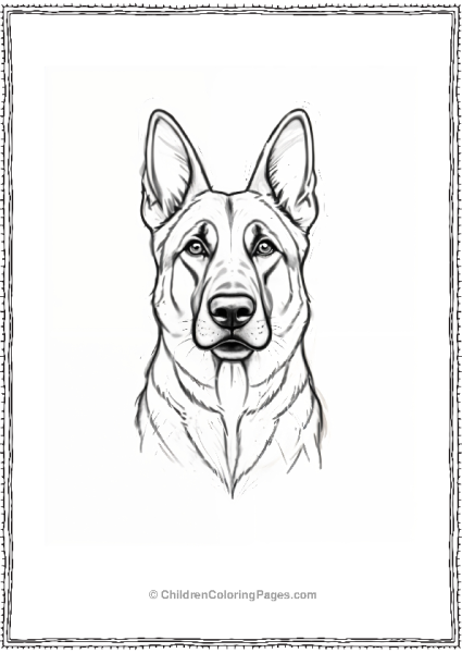 Close Up Of A German Shephard Face Free PDF Printable