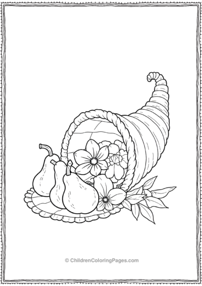 Cornucopia-Displaying-Tulips-And-Pears- Free PDF Printable