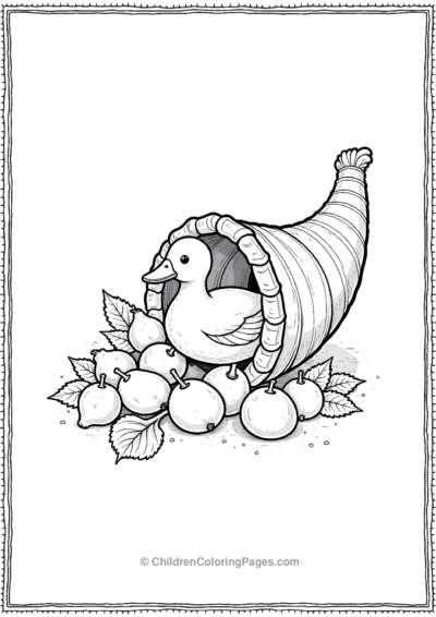 Cornucopia-Featuring-A-Duck-And-Gourds Free PDF Printable