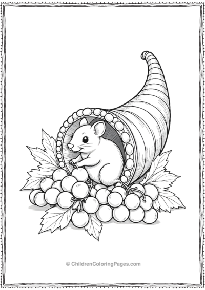 Cornucopia-Featuring-A-Mouse-And-Grapes Free PDF Printable