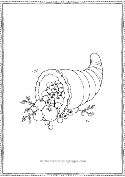 Cornucopia-Featuring-Gourds-And-Berries Free PDF Printable