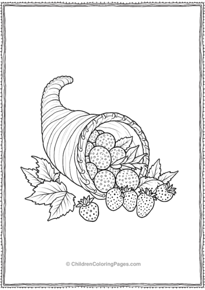 Cornucopia-Featuring-Pineapples-And-Strawberries Free PDF Printable