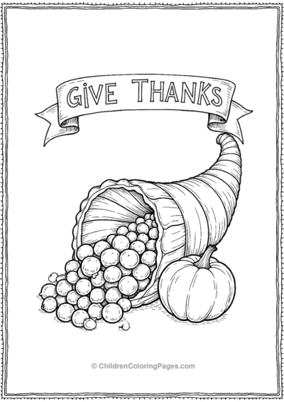 Cornucopia-Filled-With-Berries-And-Gourds Free PDF Printable