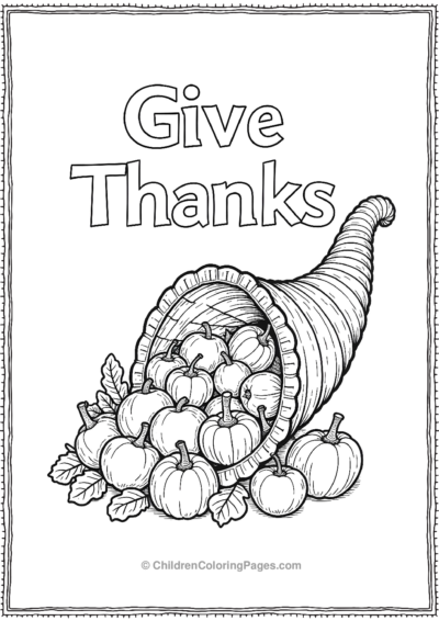 Cornucopia-Filled-With-Fruits-And-Vegetables Free PDF Printable