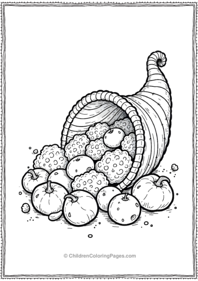 Cornucopia-Overflowing-With-Broccoli-And-Potatoes- Free PDF Printable