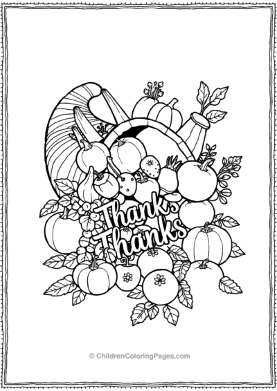 Cornucopia-Overflowing-With-Fruits-Vegetables Free PDF Printable