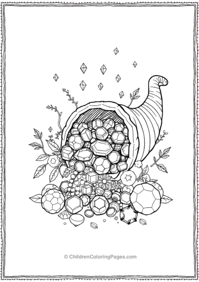 Cornucopia-Overflowing-With-Gems-And-Magical-Fruit Free PDF Printable