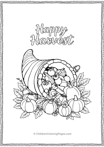 Cornucopia-Overflowing-With-Harvest-Foods Free PDF Printable