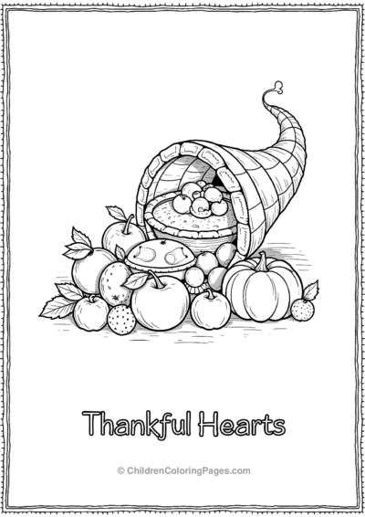 Cornucopia-Overflowing-With-Pies-And-Fruits Free PDF Printable