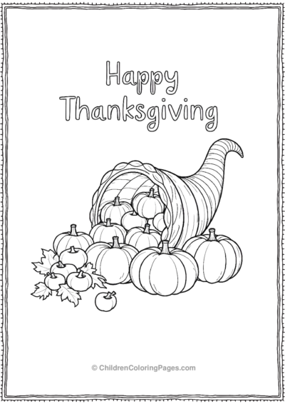 Cornucopia-Overflowing-With-Pumpkins-And-Apples Free PDF Printable