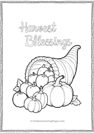 Cornucopia-With-Apples-And-Squash Free PDF Printable