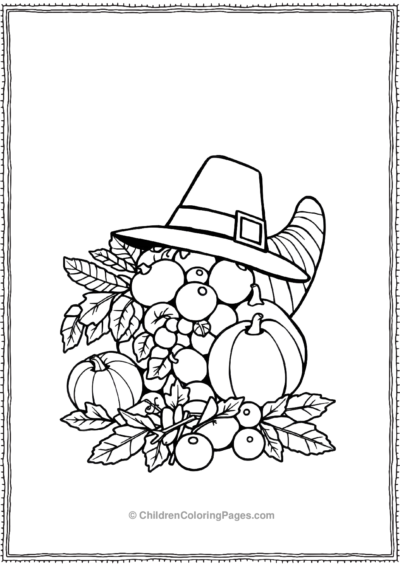 Cornucopia-With-Autumn-Fruits-And-Vegetables Free PDF Printable