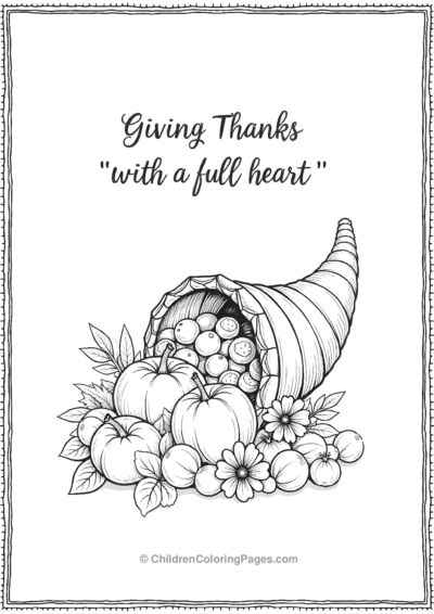 Cornucopia-With-Fruits-And-Flowers-Spilling Free PDF Printable