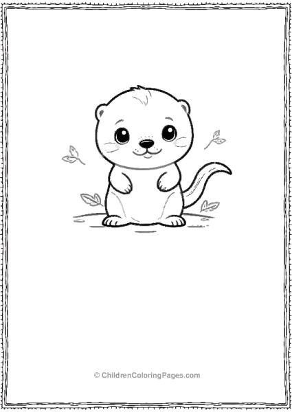 Cute Cartoon Otter With Big Eyes Free PDF Printable