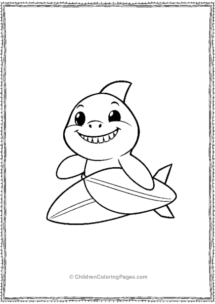 Cute Cartoon Shark Holding A Surfboard Free PDF Printable