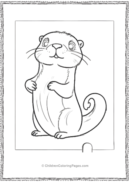 Cute Otter Illustration Free PDF Printable