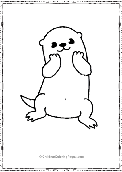 Cute Otter With Big Eyes  Free PDF Printable