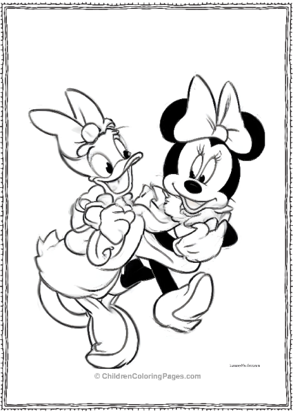 Daisy And Minnie Going On A Walk Free PDF Printable