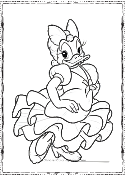 Daisy Duck Dressed Up Free PDF Printable