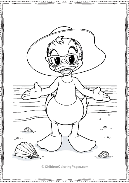 Daisy Duck Enjoying Beach Day Free PDF Printable