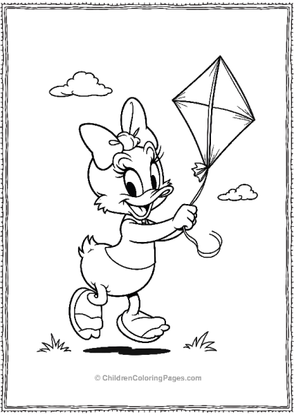 Daisy Duck Flying A Kite Free PDF Printable