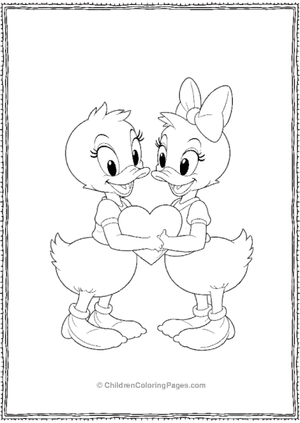 Daisy Duck Holding A Heart Free PDF Printable